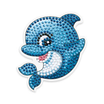 Кристальная ( алмазная) мозаика  " ФРЕЯ" ALVM- 051 магнит " Дельфин" 8 х 9. 5 см