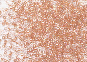 Бисер Япония MIYUKI Delica цилиндрический 11/0 5г DB-0054 персик радужный с цветной линией