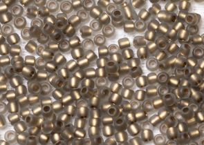 Бисер Япония круглый 11/0 10 г 0999F черный алмаз матовый радужный, золотая линия внутри